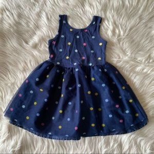 OLD NAVY Sz 2T Navy Blue Colorful Polkadot Tulle Sleeveless Dress
